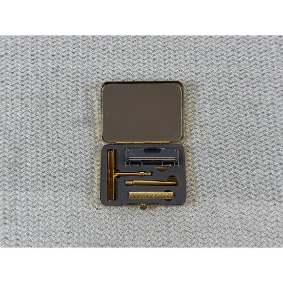 Rare Helio Ferretti Safety Razor Traveling Mountable Miniature Pocket Set Orgnal - Picture 2 of 9